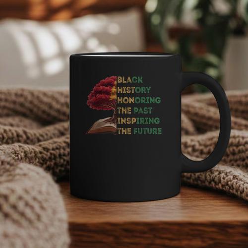 Honoring Past Inspiring Future History Month Tree Book Graphic Print Coffee Mug - Bookorys