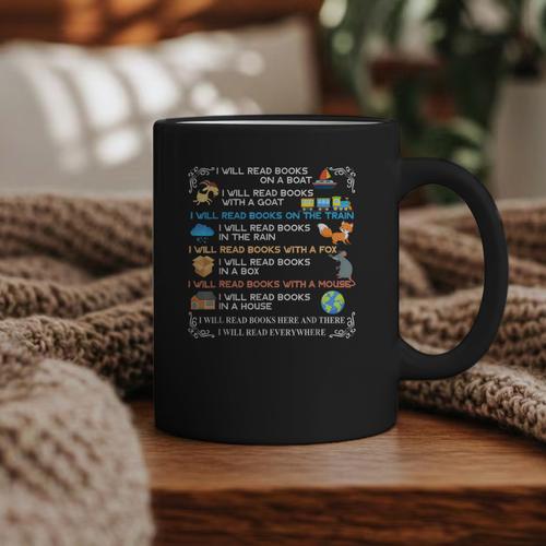 IWill Read Books On A Boat & Everywhere Reading Kids Graphic Print Coffee Mug - Bookorys