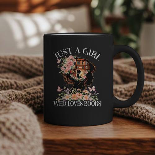 Just A Girl Who Loves Books Book Lover Reading For Women Graphic Print Coffee Mug - Bookorys