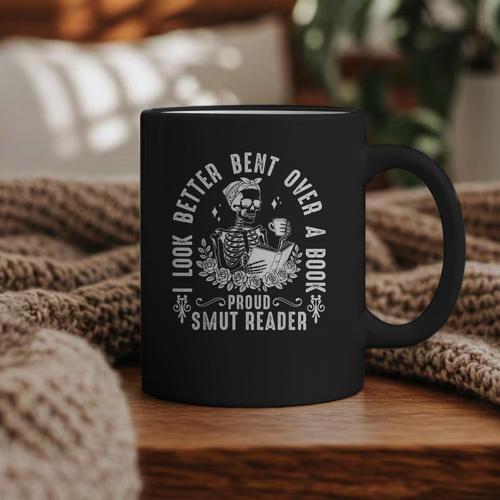 I Look Better Bent Over a Book Proud Smut Reader Skeleton Graphic Print Coffee Mug - Bookorys UK