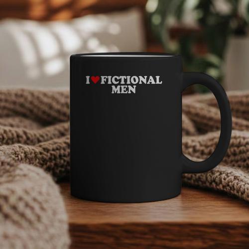 I Love Heart Fictional Men Simple Cute Reading Books Graphic Print Coffee Mug - Bookorys