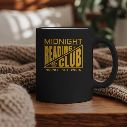 Midnight Reading Club Night Owl Book Readers Graphic Print Coffee Mug - Bookorys UK