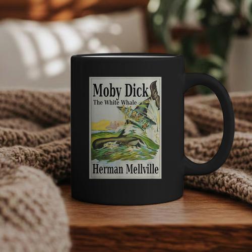 Moby Dick Book Cover Illustration Graphic Print Coffee Mug - Bookorys