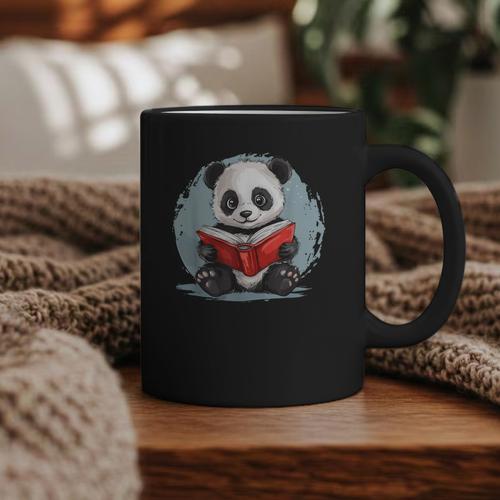 Panda With Book For Reading Enthusiasts Graphic Print Coffee Mug - Bookorys UK