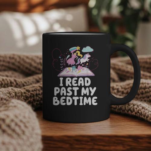 I Read Past My Bedtime Reading Unicorn Book Lover Graphic Print Coffee Mug - Bookorys DE