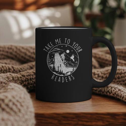 Take Me To Your Readers Book Lover Reading Bookworm Graphic Print Coffee Mug - Bookorys