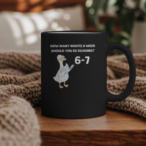 Reading 6-7 Silly Goose Read Books Bookish Bookworm Graphic Print Coffee Mug - Bookorys CA