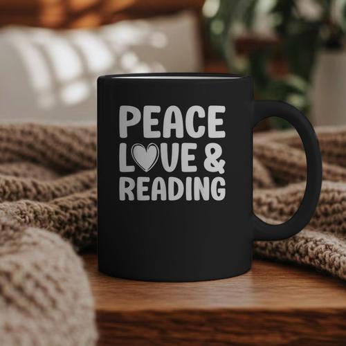 Reading I Love Books And Reading Graphic Print Coffee Mug - Bookorys