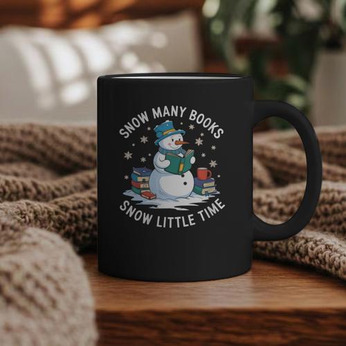 Reading Snowman So Many Books Christmas Books Readers Graphic Print Coffee Mug - Bookorys