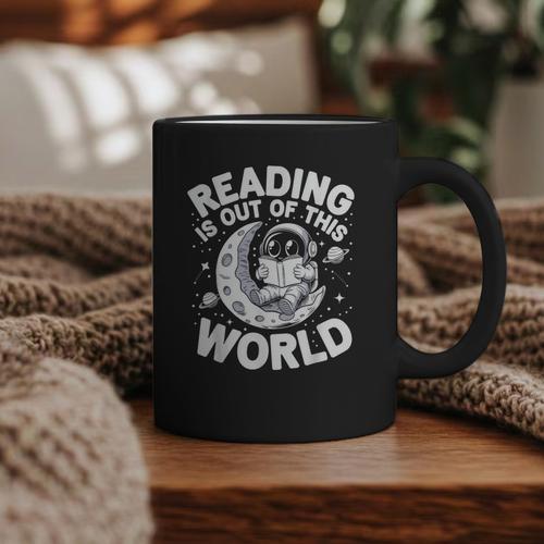 Reading Is Out Of This World Space Books Lover Graphic Print Coffee Mug - Bookorys CA