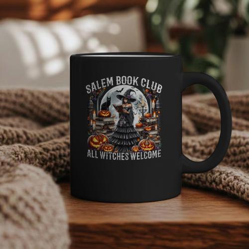 Salem Book Club Gothic Witch Vintage Halloween Art Graphic Print Coffee Mug - Bookorys CA