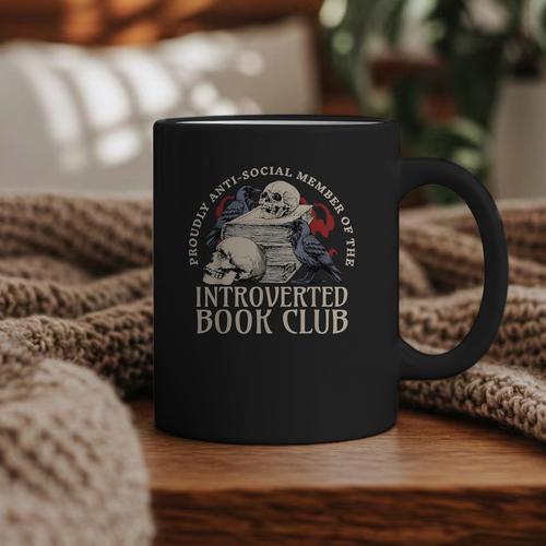 Sarcastic Proud Anti Social Member Of Introverted Book Club Graphic Print Coffee Mug - Bookorys CA
