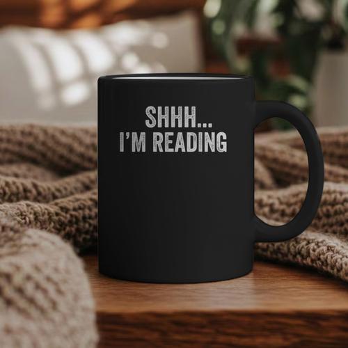 Shhh I'm Reading Book Lover Bookish Read Lover Outfit Graphic Print Coffee Mug - Bookorys