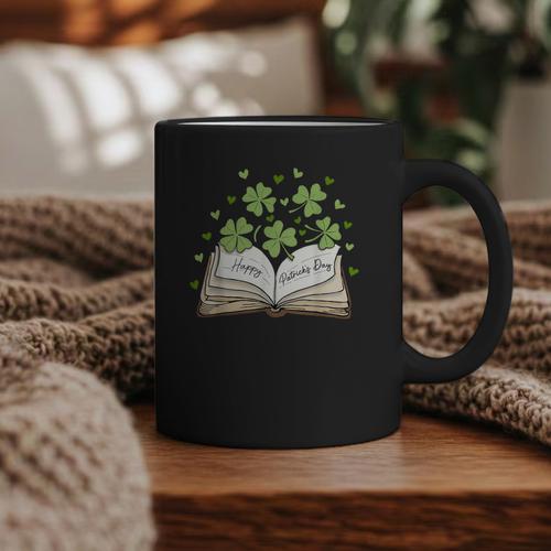 St Patricks Day Book Lover Librarian Reading Saint Pattys Graphic Print Coffee Mug - Bookorys DE