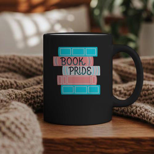 Threadless Grey Sky Chai Trans Book Pride Graphic Graphic Print Coffee Mug - Bookorys AU