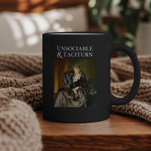 Unsociable And Taciturn Jane Austin Quote Book Classic Lit Graphic Print Coffee Mug - Bookorys UK