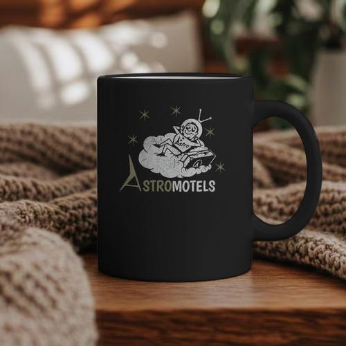 Vintage Hotel Matchbook Astro Motels 50s Retro Spaceman Graphic Print Coffee Mug - Bookorys UK