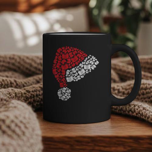 Vintage Retro Christmas Book Xmas Santa Hat Pajama Holiday Graphic Print Coffee Mug - Bookorys AU