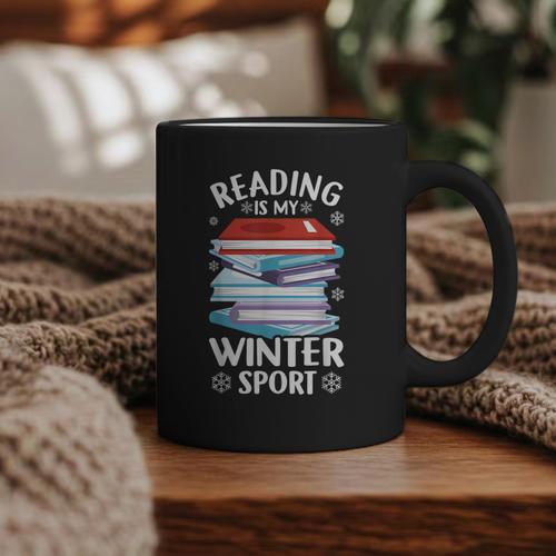 Winter Reading Book Bookworm Winter Graphic Print Coffee Mug - Bookorys DE
