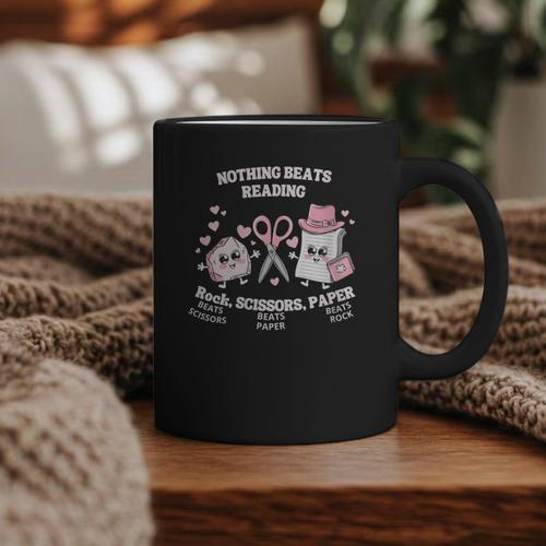 Women's Nothing Beats Reading Book Lover Statement Graphic Print Coffee Mug - Bookorys AU