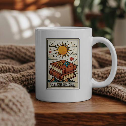 Book Reading Tarot Card The Reader Graphic Print Coffee Mug - Bookorys AU