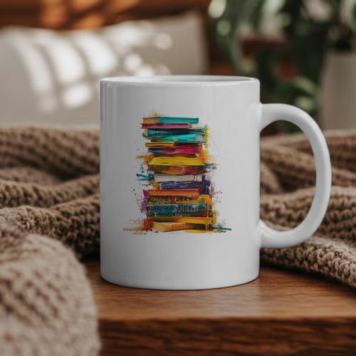 Books Painting Colorful Art Abstract Graphic Books Graphic Print Coffee Mug - Bookorys