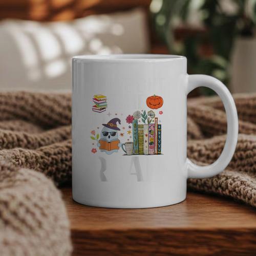 Carve Out Time To Read Halloween Ghost Books Raglan Baseball Tee Graphic Print Coffee Mug - Bookorys