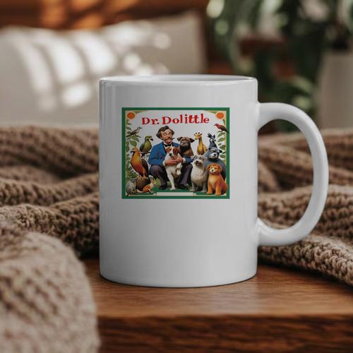 Dr Dolittle Children's Book Cover Premium Tri-Blend Graphic Print Coffee Mug - Bookorys CA