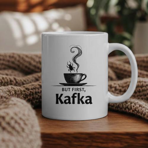 But First Kafka Coffee For Literature & Book Lovers Graphic Print Coffee Mug - Bookorys AU