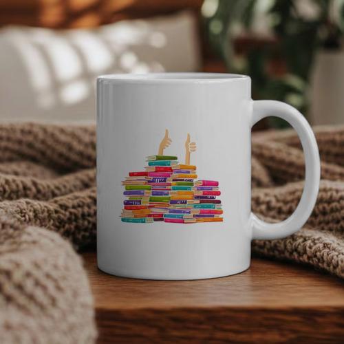 I'm Fine Reading Books Reader Book Lover Librarian Graphic Print Coffee Mug - Bookorys DE