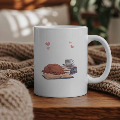 Just a Girl Who Loves Dogs Books Coffee T-Shirt Graphic Print Coffee Mug - Bookorys UK
