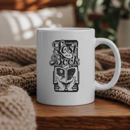 Lost In a Book Graphic Print Coffee Mug - Bookorys UK