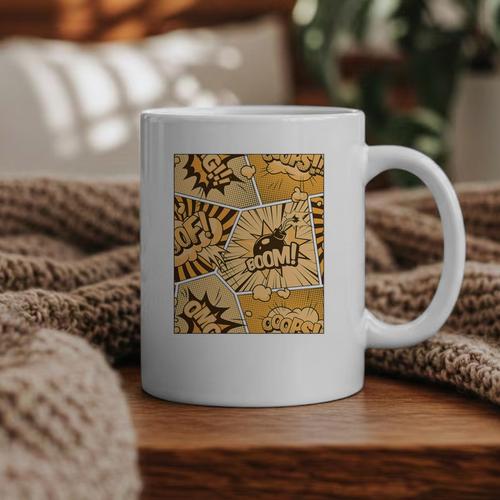 Orange Comic Book Orange Color Graphic Premium Tri-Blend Graphic Print Coffee Mug - Bookorys UK