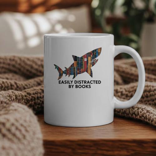 Shark Costume Teens Books Nerds Shark Stuffed Animal Sharks Graphic Print Coffee Mug - Bookorys AU