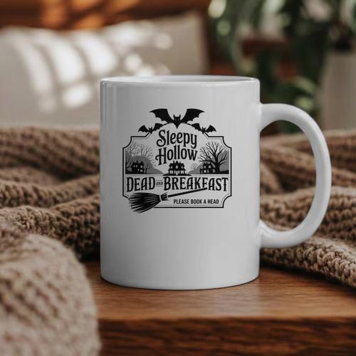 Sleepy Hollow Dead And Breakfast Please Book A Head Graphic Print Coffee Mug - Bookorys UK