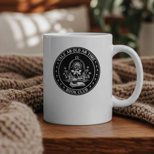Tale As Old As Time Book Club Rose Graphic Print Coffee Mug - Bookorys