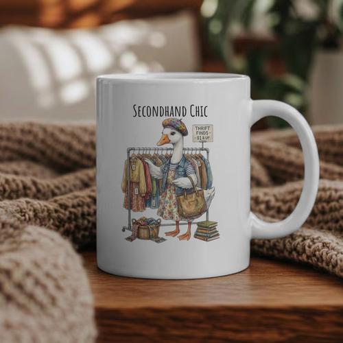 Thrifting Goose Vintage Fashion Book Lover Graphic Print Coffee Mug - Bookorys