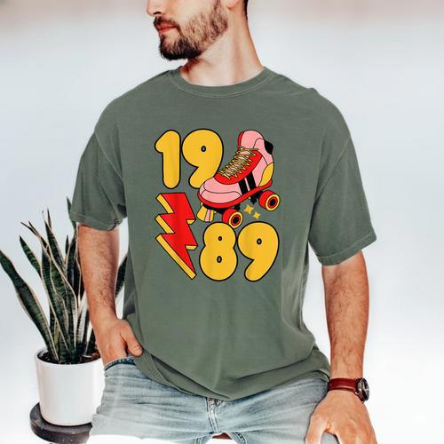 1989 Retro Roller Skate Vintage 80s Nostalgia Collector Men's Comfort Colors T-Shirt - Figerry