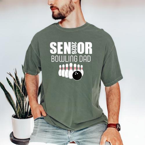 2026 Senior Bowling Dad Bowling Team Parent Helper Men's Comfort Colors T-Shirt - Father's Day Fun