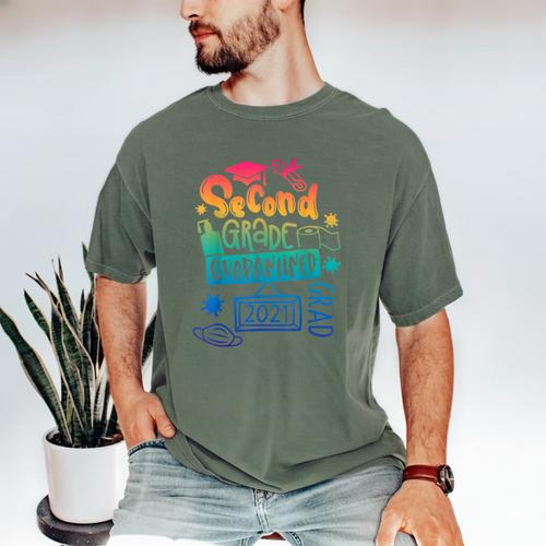 2nd Grade 2021 Graduate Quarantine Second Grade Graduation Men's Comfort Colors T-Shirt - Best Gift Smart