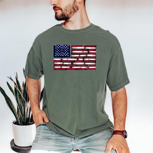 America US Flag Books Library Reading For Book Lover Reader Men's Comfort Colors T-Shirt - Bookorys