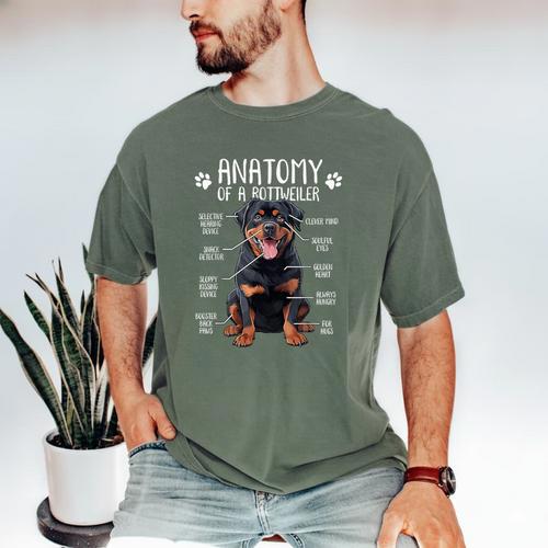 Anatomy Rottweiler Dog Owner Rottie Dad Mom Pet Lover Men's Comfort Colors T-Shirt - Father's Day Fun