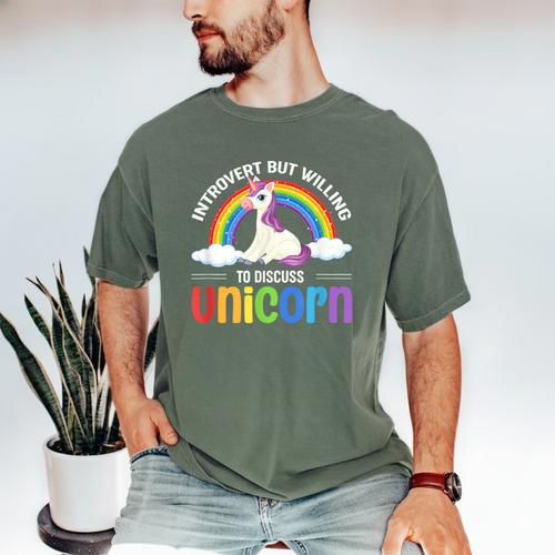 Anti Social Introvert Unicorn Lover Unicorns Men's Comfort Colors T-Shirt - Raresse
