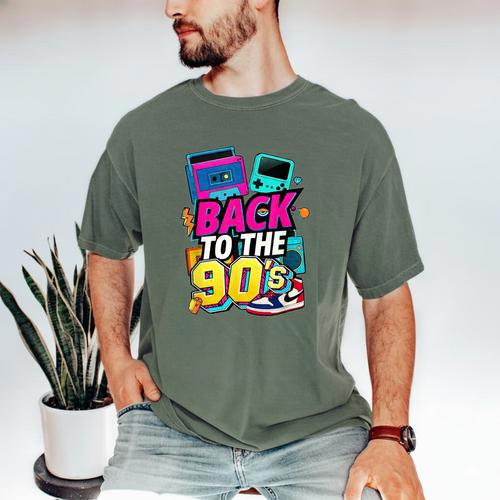 Back To The 90s Nostalgia Cassette Game Console Boombox Men's Comfort Colors T-Shirt - Figerry