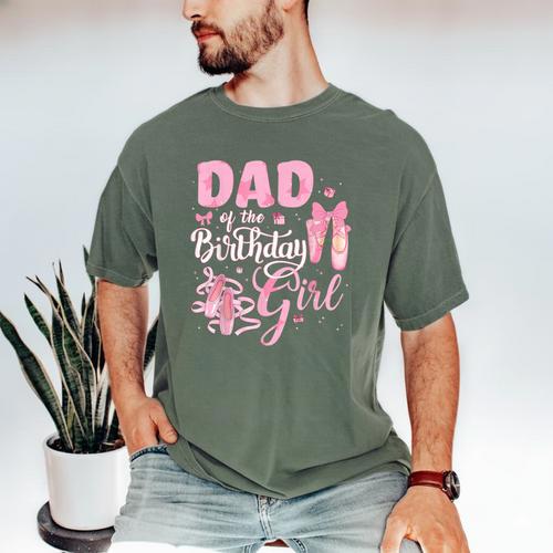 Ballerina Bday Dance Dad Of The Birthday Girl Ballet Dancer Men's Comfort Colors T-Shirt - Father's Day Fun