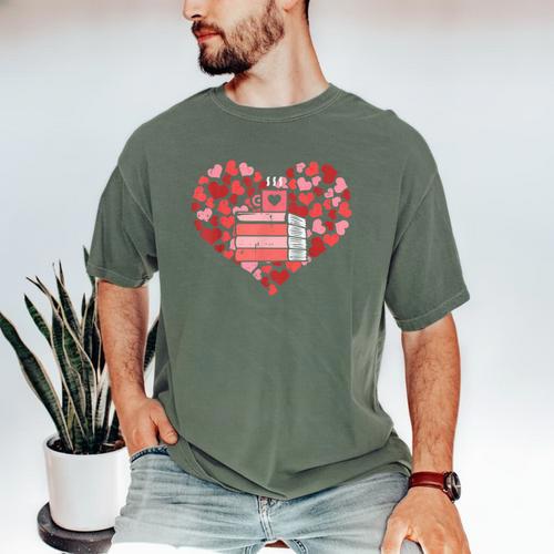 Book Heart Cute Read Book Reading Librarian Across America Men's Comfort Colors T-Shirt - Bookorys