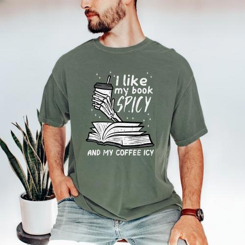 I Like My Book Spicy Read Reading Librarian Men Women Kids Men's Comfort Colors T-Shirt - Bookorys DE