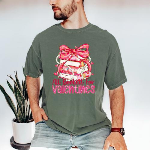 All Booked For Valentines Day Book Lovers Teacher Kids Men's Comfort Colors T-Shirt - Bookorys UK