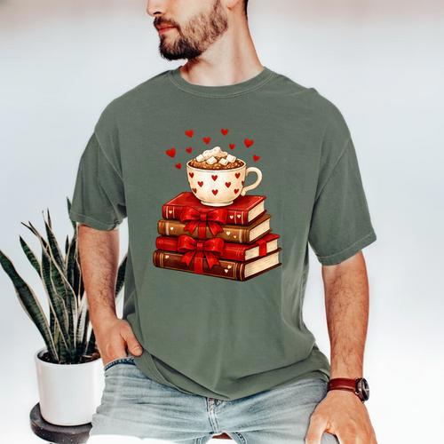 All Booked For Valentine’s Day Reading Teacher Men's Comfort Colors T-Shirt - Bookorys CA