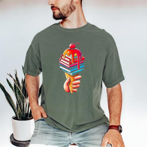 Books Reading Ice Cream Men's Comfort Colors T-Shirt - Bookorys